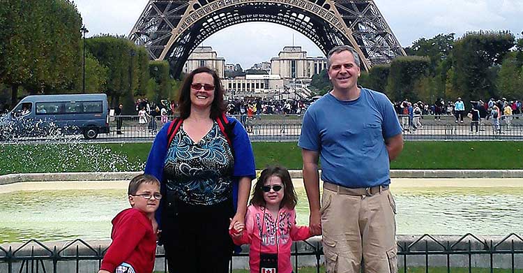 Family in France during attacks