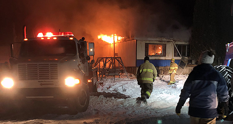 Fire levels rural home