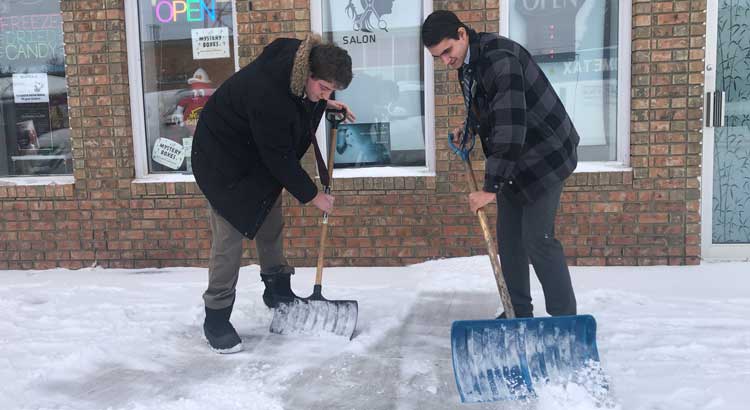 Missionaries offer free snow shoveling service