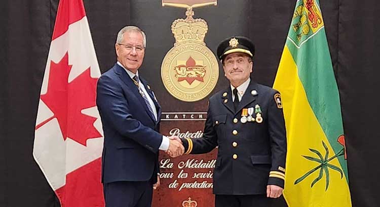 Former Meadow Lake fire chief receives Protective Services Medal